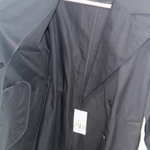 🗓️ Double-breasted Trench Coat in Navy Blue - Picture 9 of 11